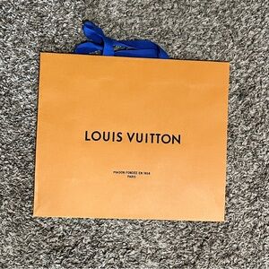 Louis Vuitton Orange Paper Bag with Blue Handles